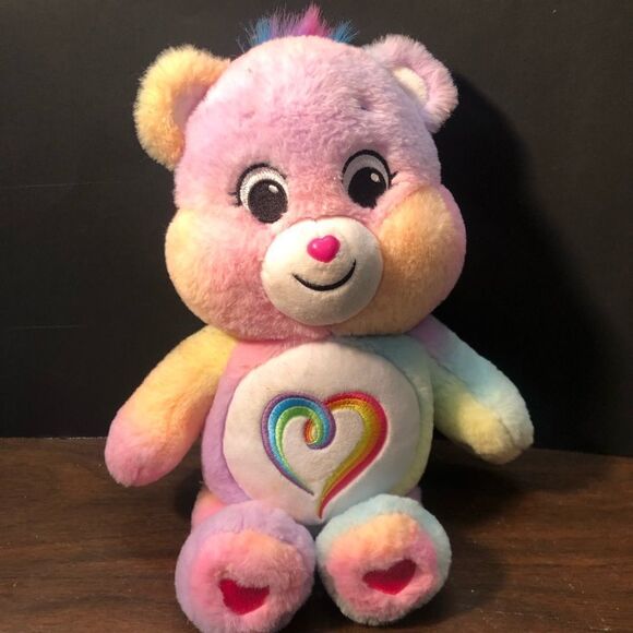 Care Bear Togetherness Bear Plush Stuffed Toy Rainbow 2021 14” Bear - Picture 1 of 5